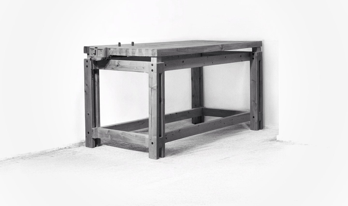 Modern wooden workbench
