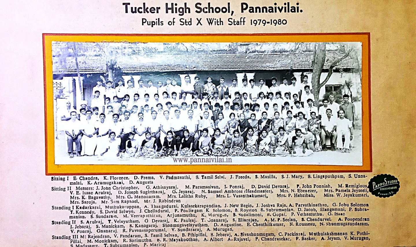 Tucker Hight School, Pannaivilai Xth 1979-1980