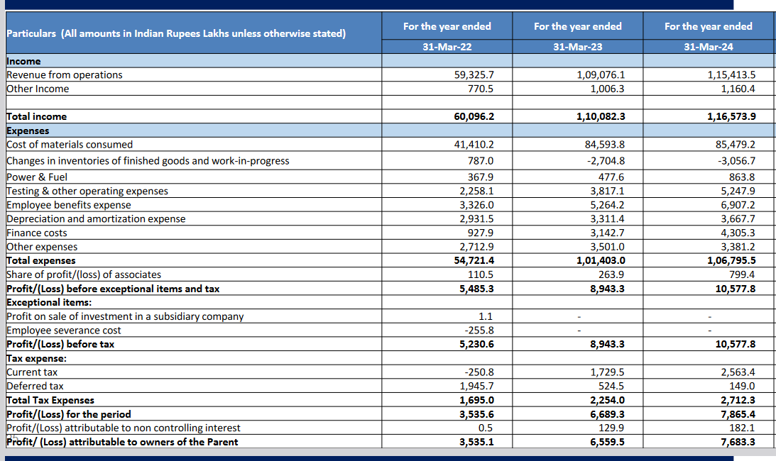 profit loss statement_ olectra greentech business analysis