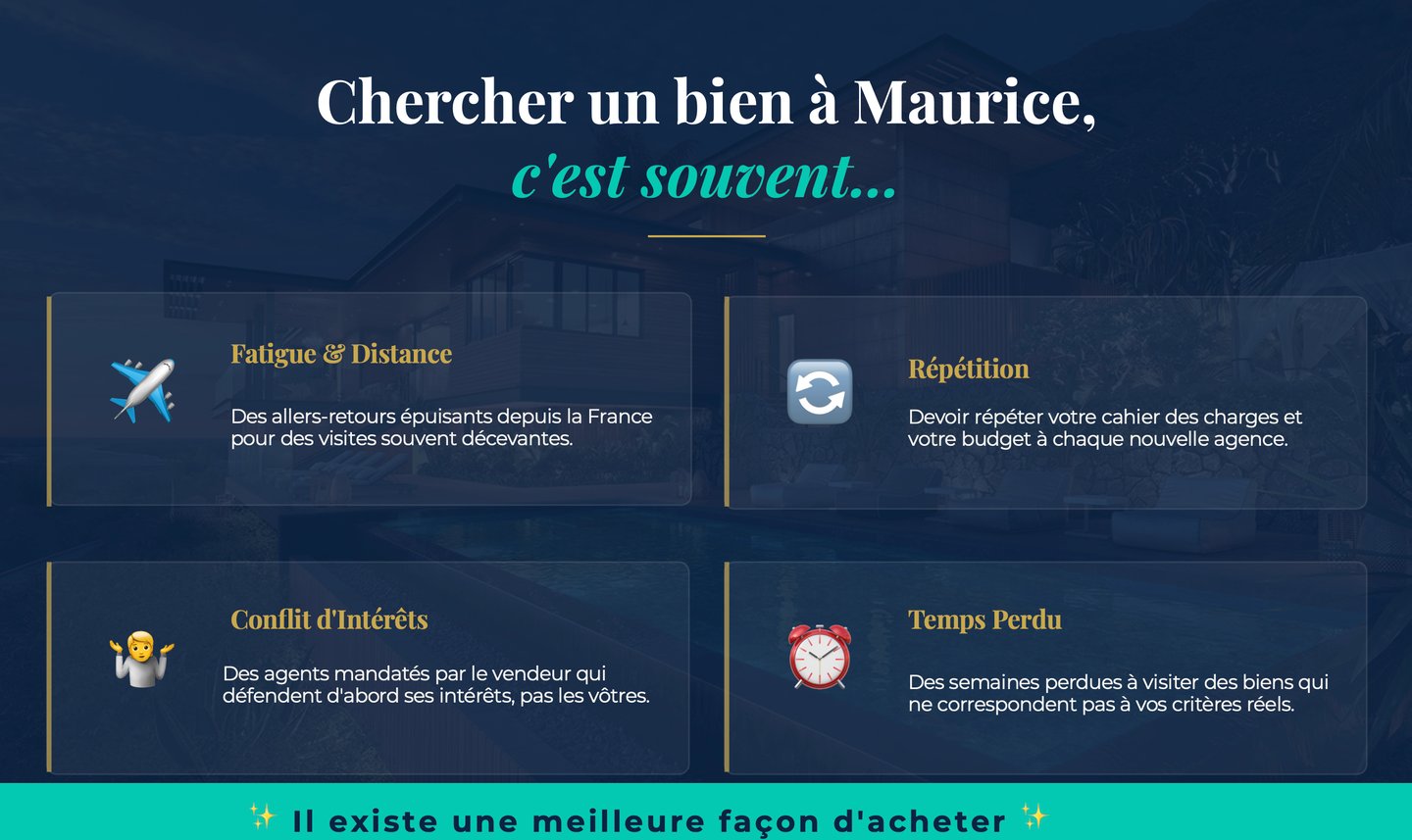 Guide on challenges of buying property in Mauritius including travel fatigue and agent conflicts.