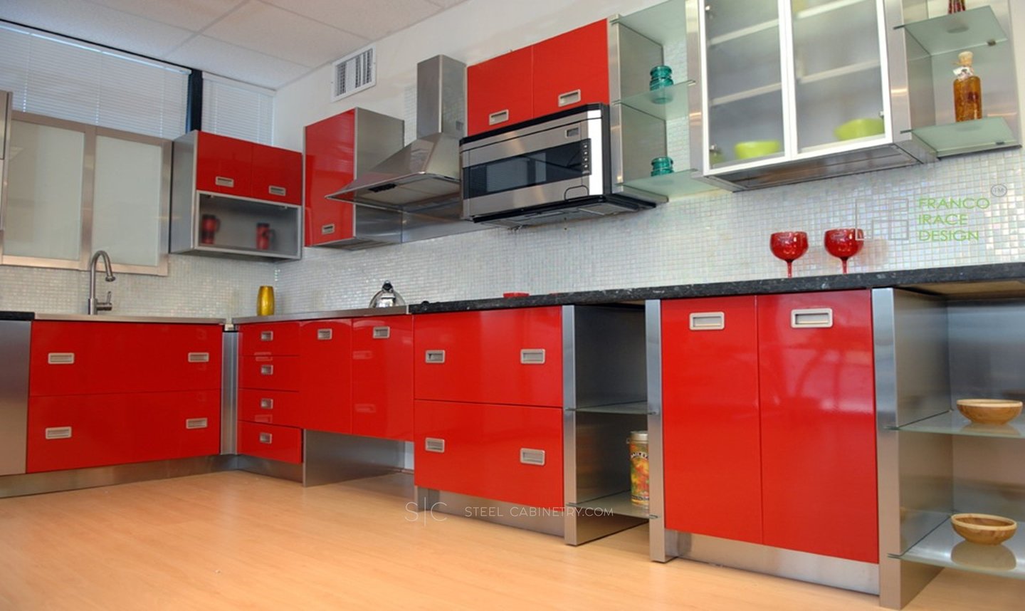 Staintess interior and Red powder coating doors