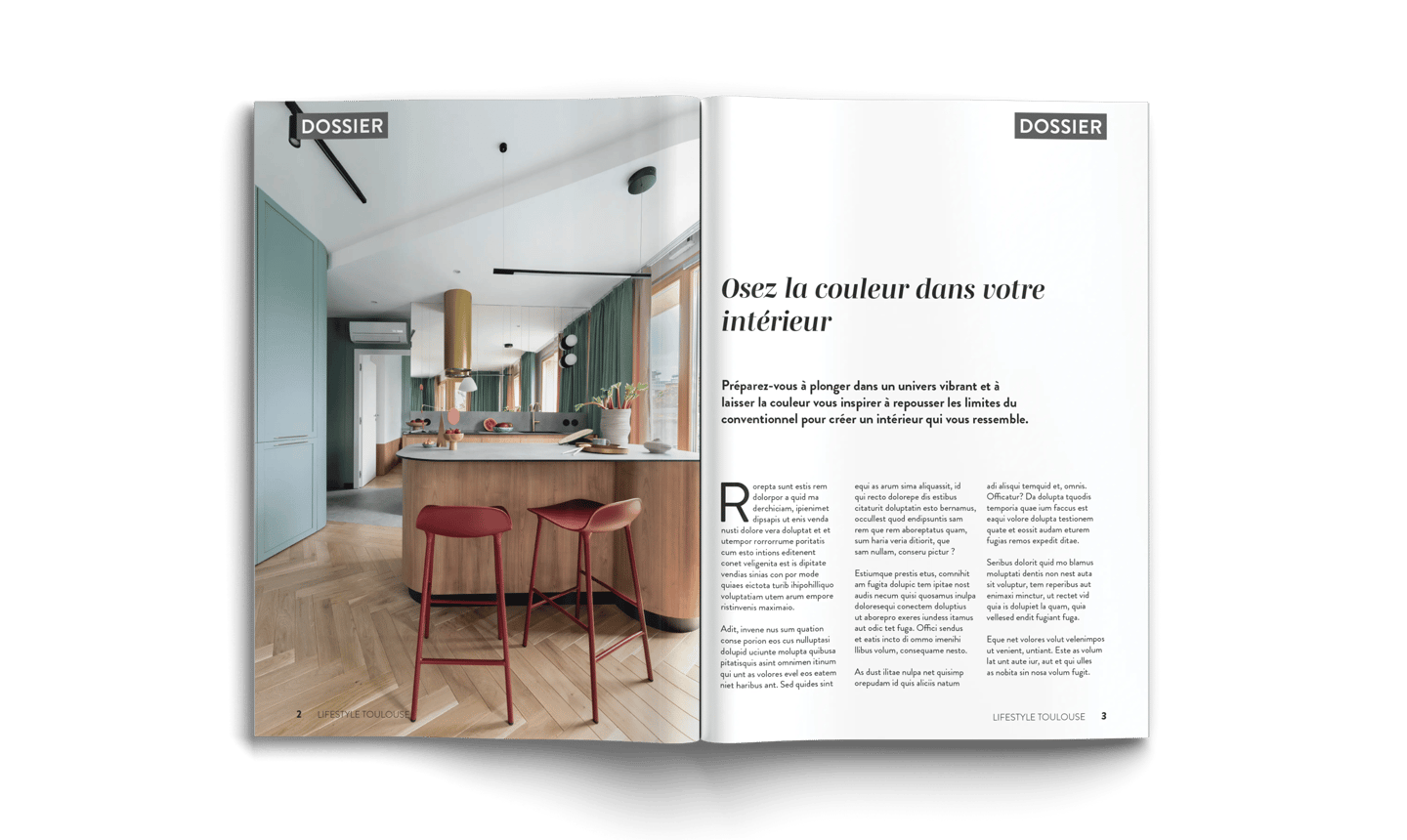 Création magazine Lifestyle, dossier déco