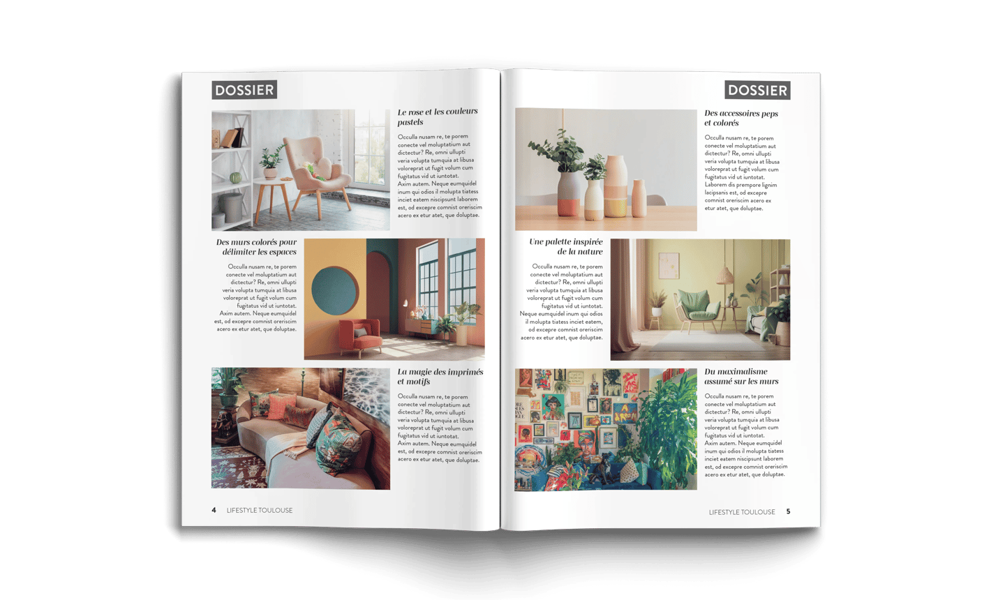 Création magazine Lifestyle, dossier déco 2