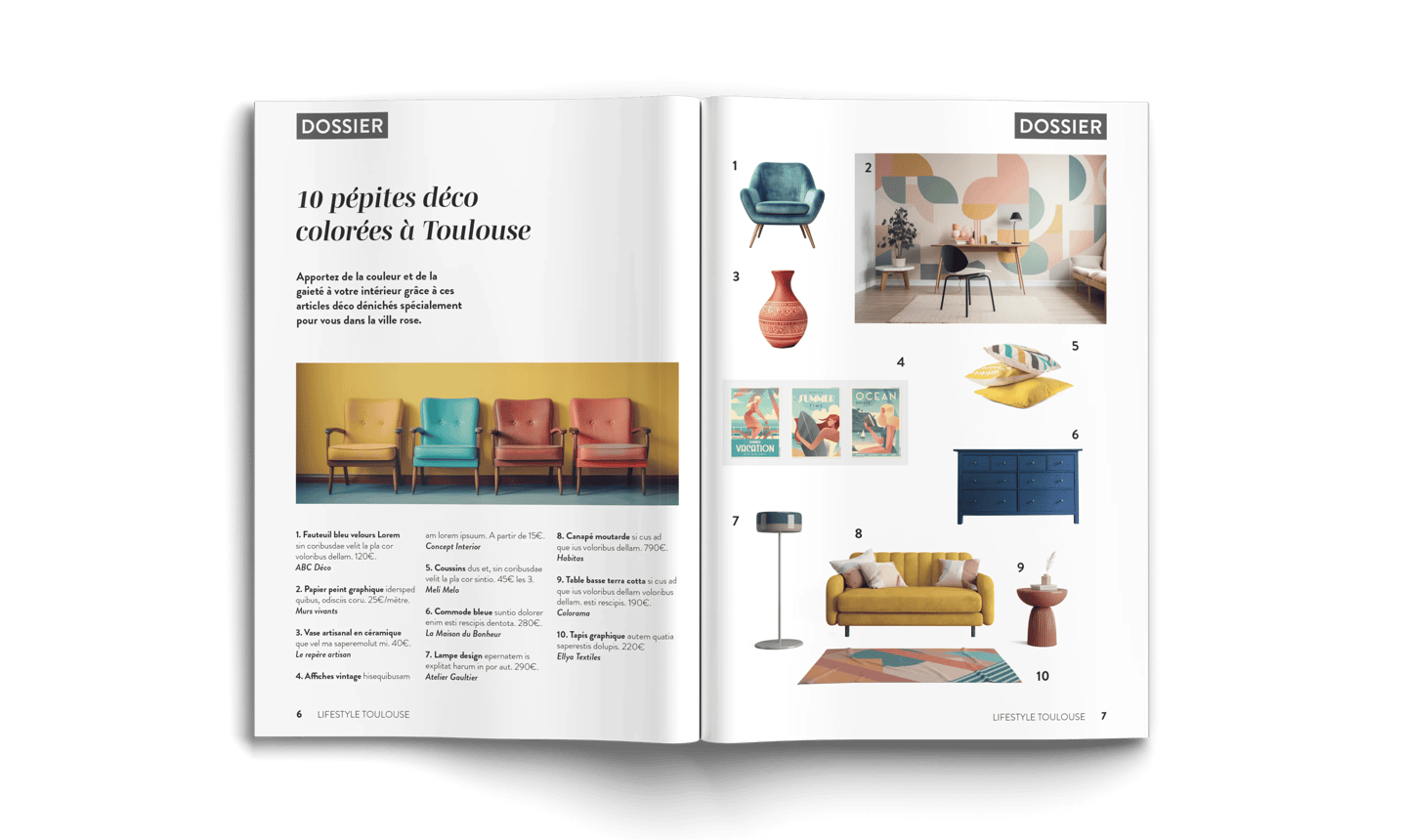 Création magazine Lifestyle, dossier déco 3