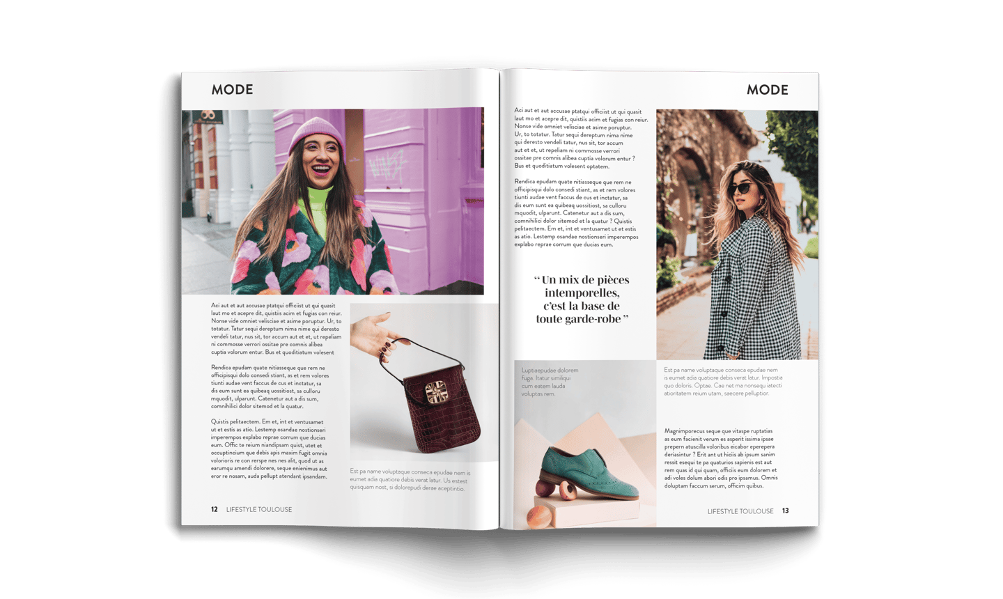 Création magazine Lifestyle, dossier mode 2