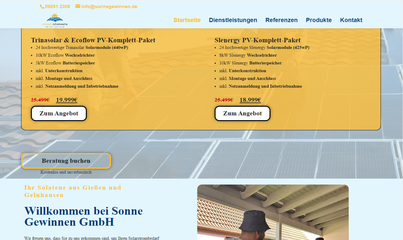 Website Sonne gewinnen
