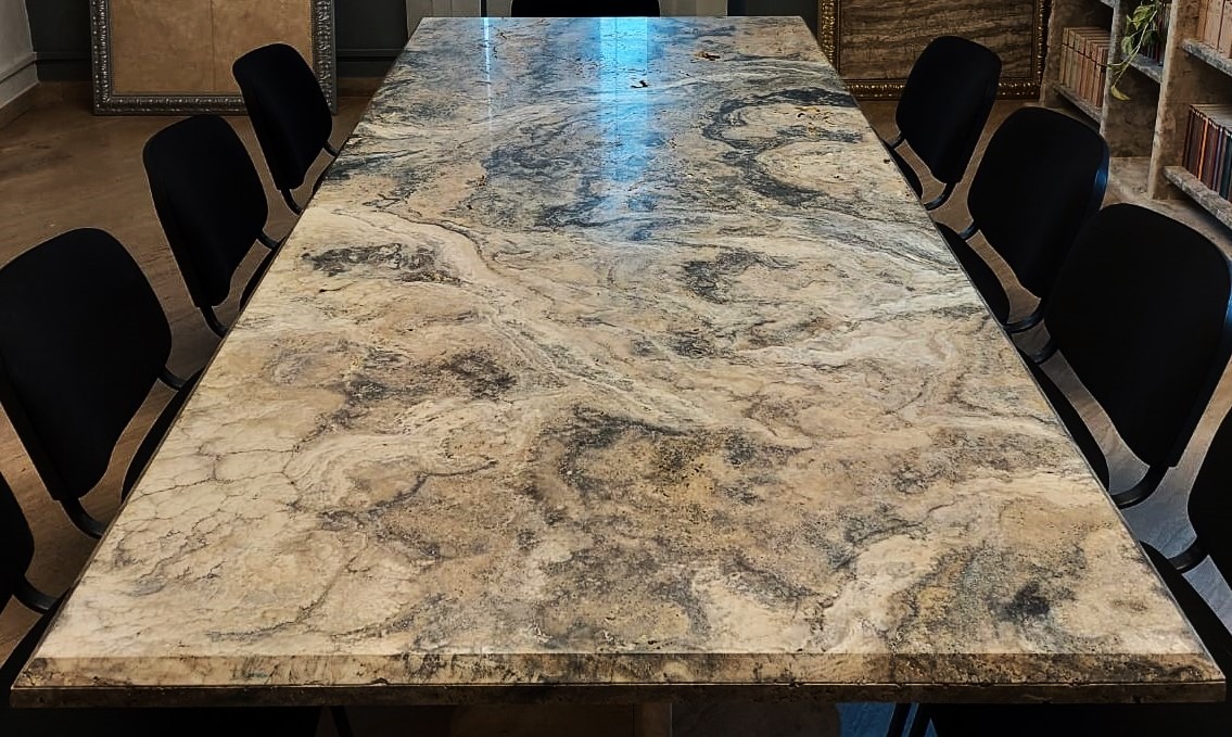 Travertine countertop dark gray, Italian natural stone countertop