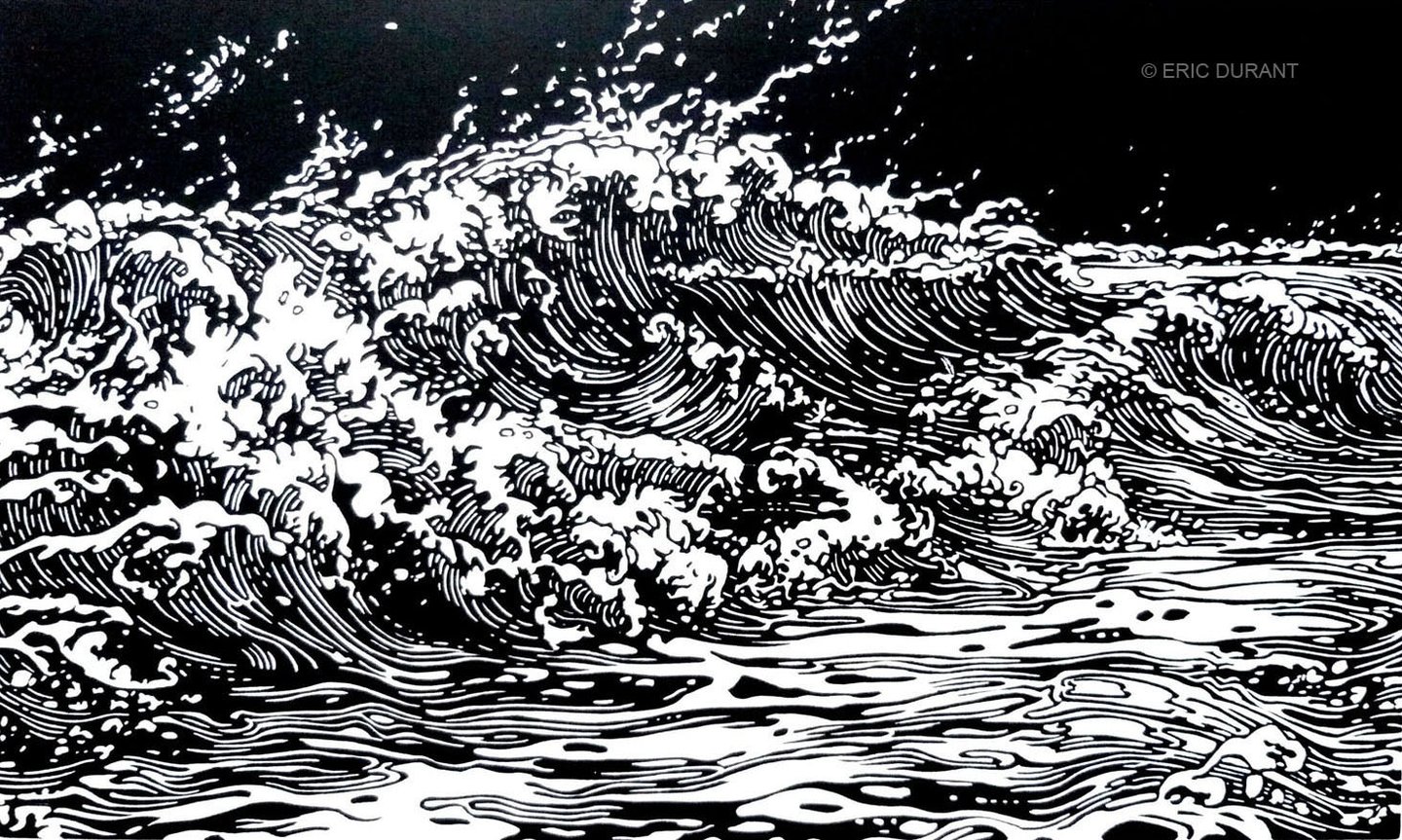 Linogravure sur papier 30  × 42 cm - © Eric Durant