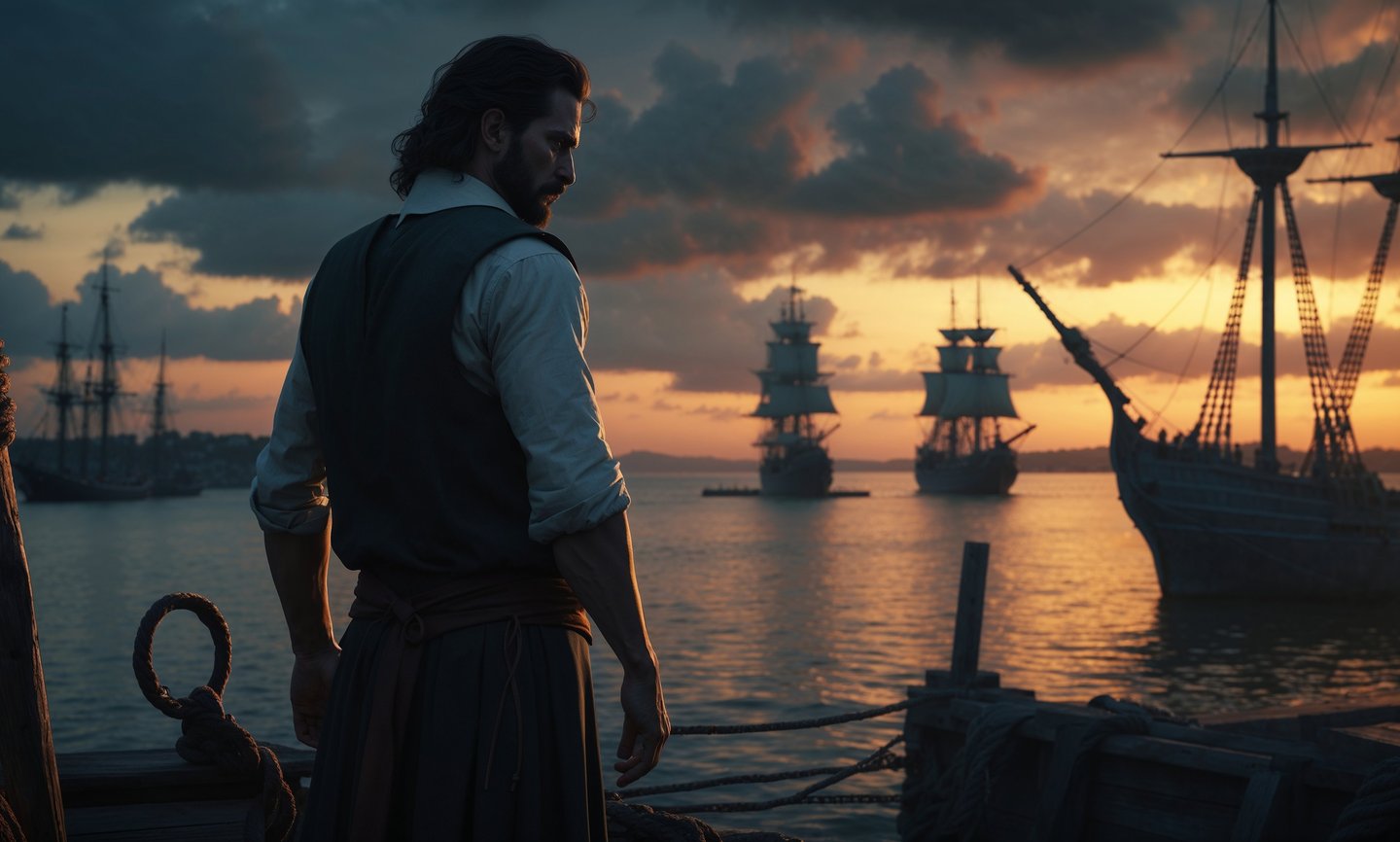 Edward Teach, a young Blackbeard, prior to becoming the legendary pirate