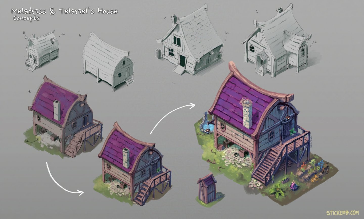 Fantasy house concept art for isometric 2d game