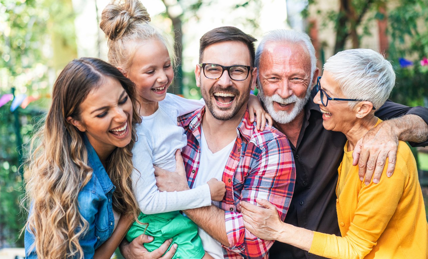 Happy family smiling