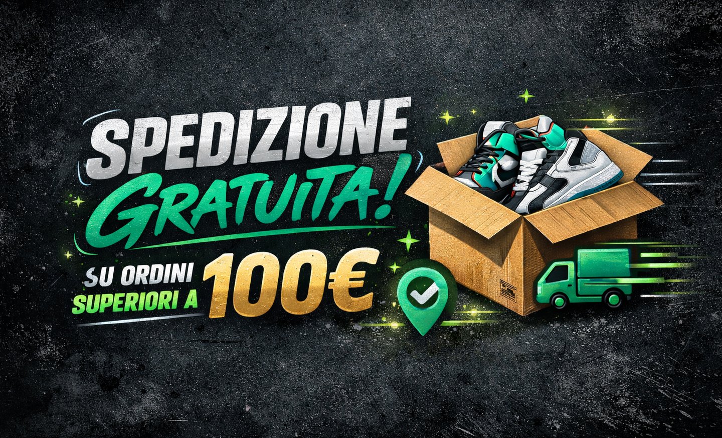 banner pubblicitario con scritta spedizione gratuita