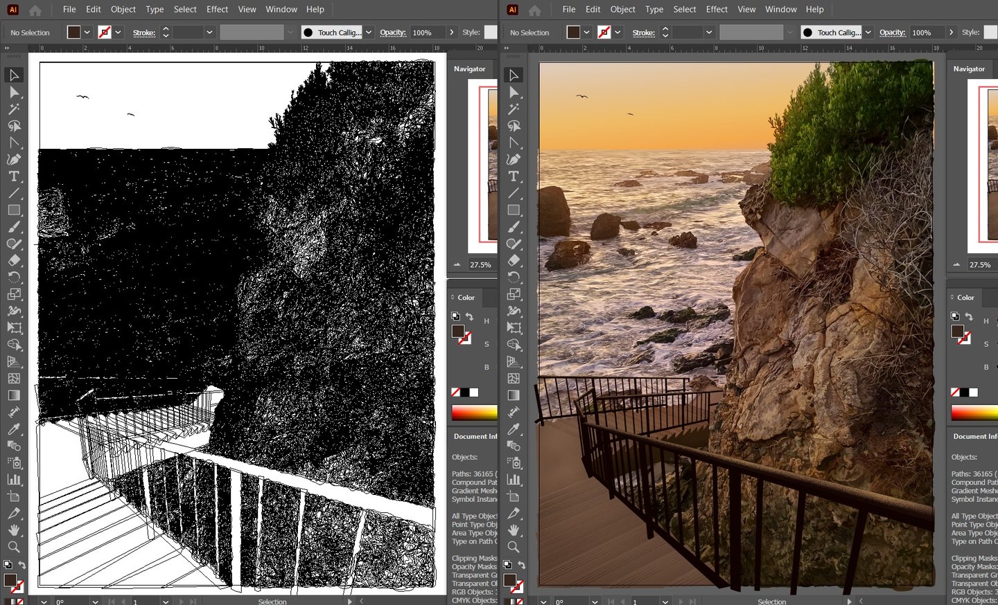 STAIRWAY TO HEAVEN - Laguna Beach Sunset Art (vector hyperrealism wip)