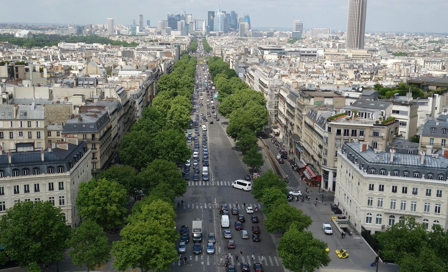 Classic Haussmann architecture with uniform facades and wide boulevards in Paris