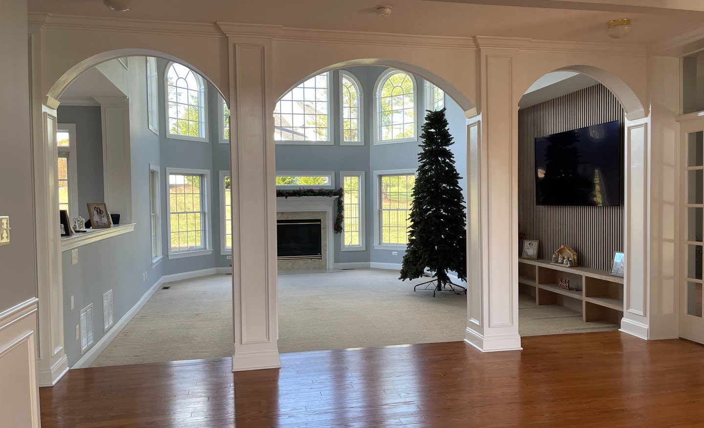 Custom archways and columns installed in a Monmouth County NJ home