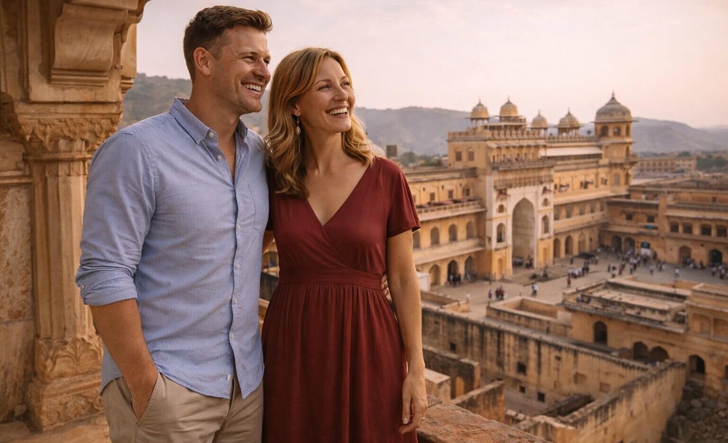 Couple at Amber Fort in Jaipur