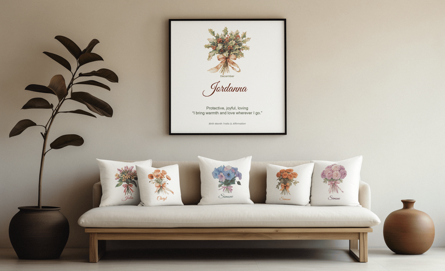 Birth flower personalised gifts for children