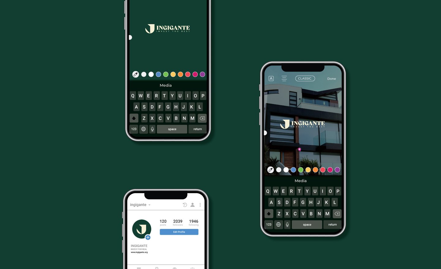 a number of different types of apps on a green background
