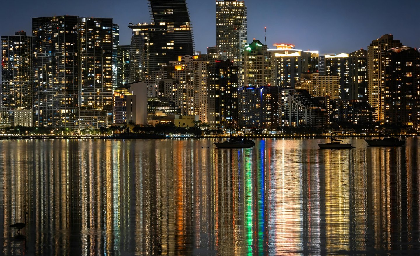 Golden hour view of Miami