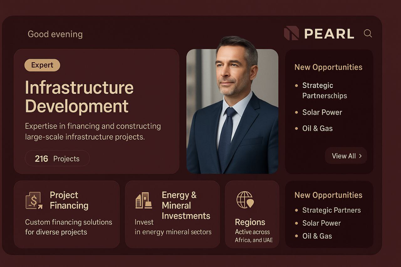 a man in a suit and tie with a business card