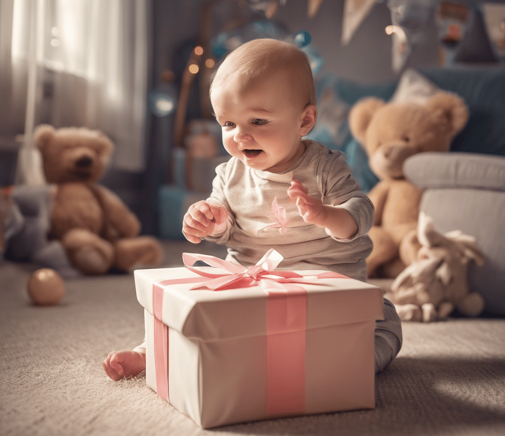 baby wearing Santa Claus outfit near Christmas tree