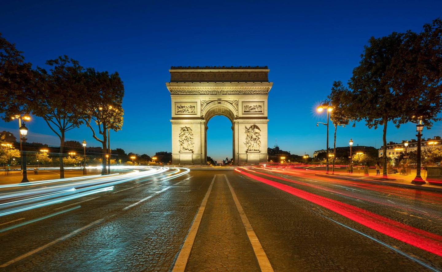 Arc de Triomphe monument on Champs-Élysées in Paris France