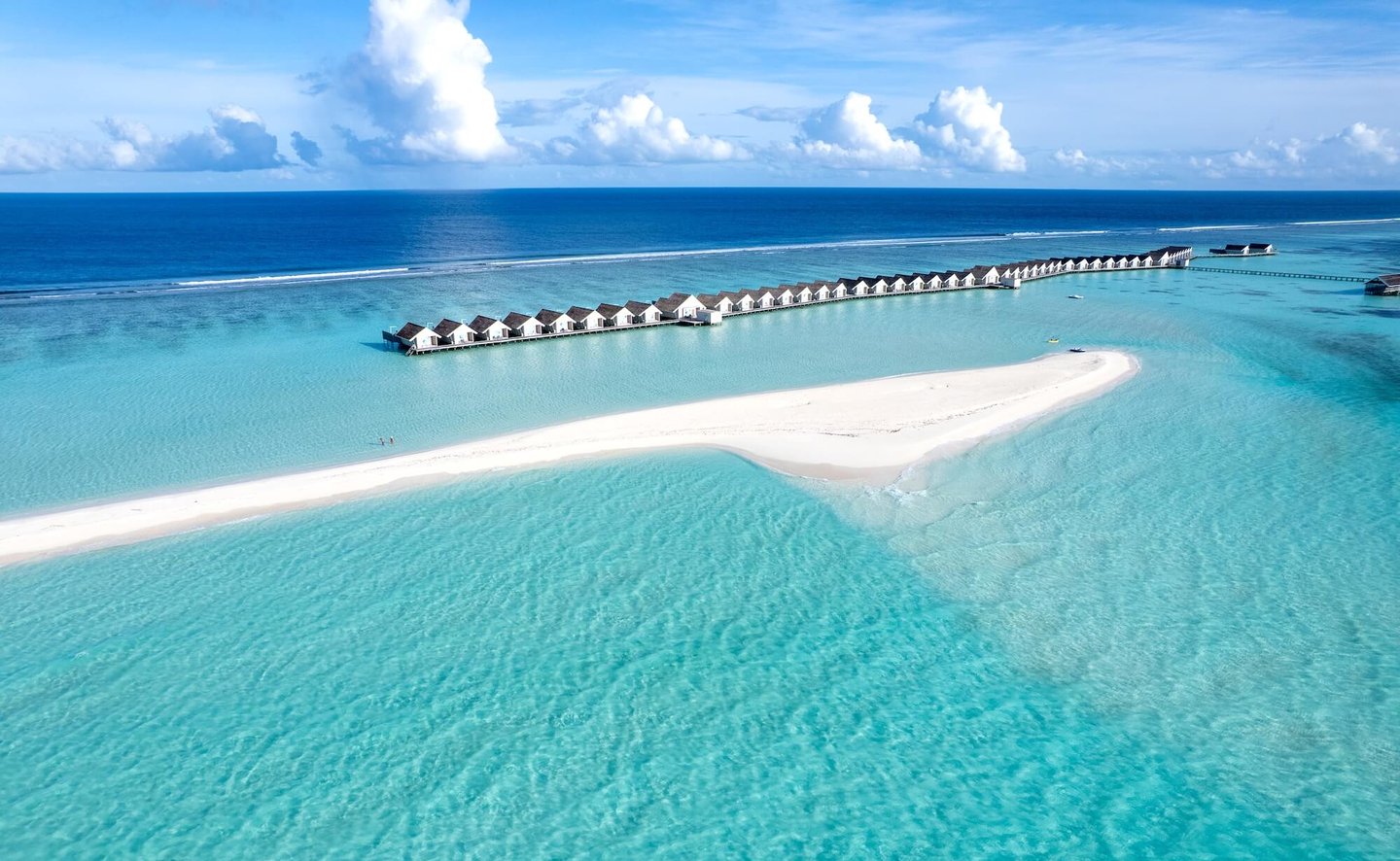 LUX South Ari Atoll Maldives overwater villas arial view