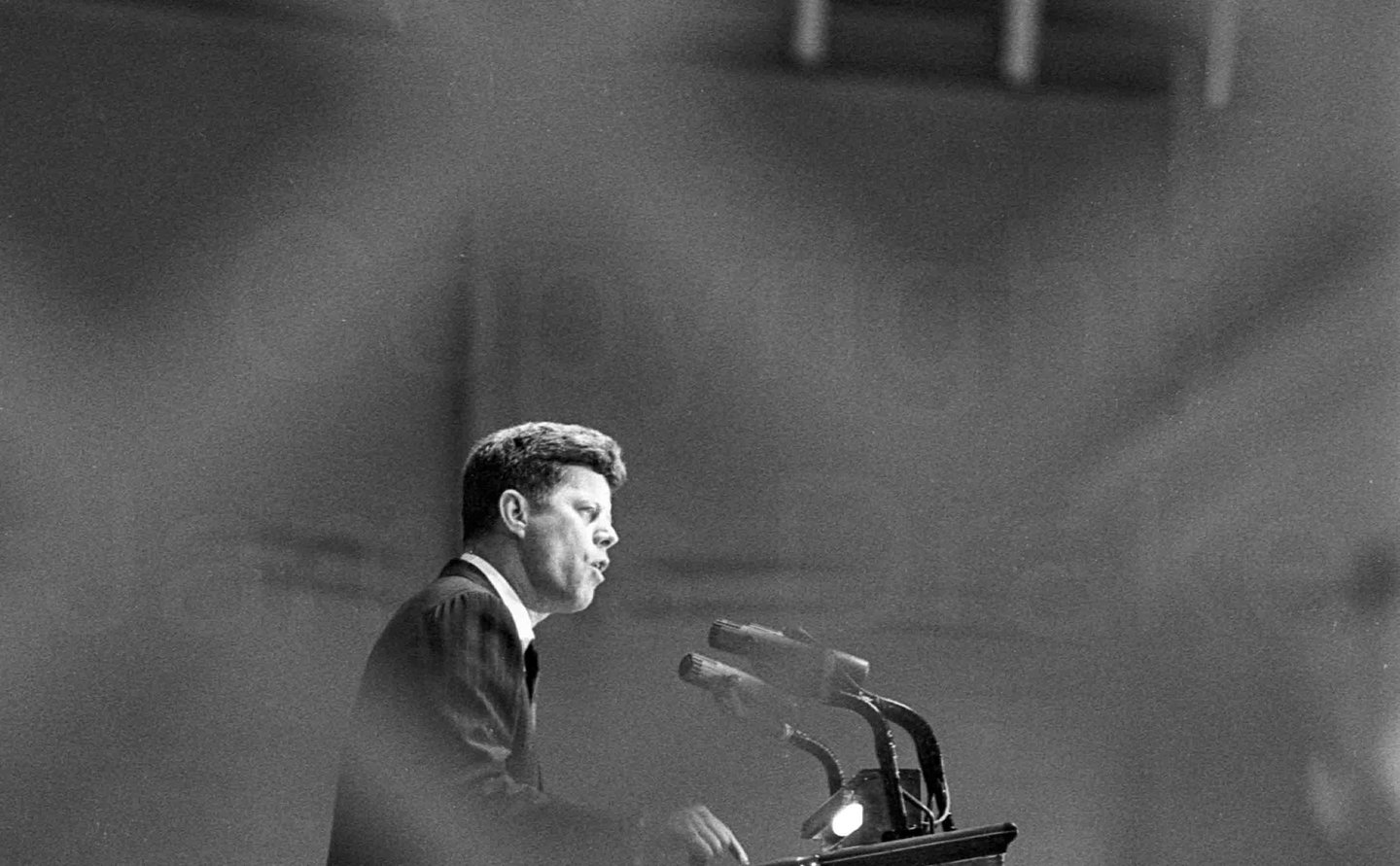 President John F. Kennedy at the US Naval Academy in 1961 by James Drake