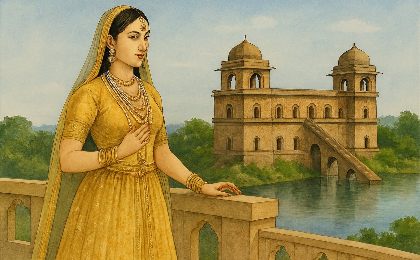 Queen Roopmati at Ship Palace Mandu Madhya Pradesh India