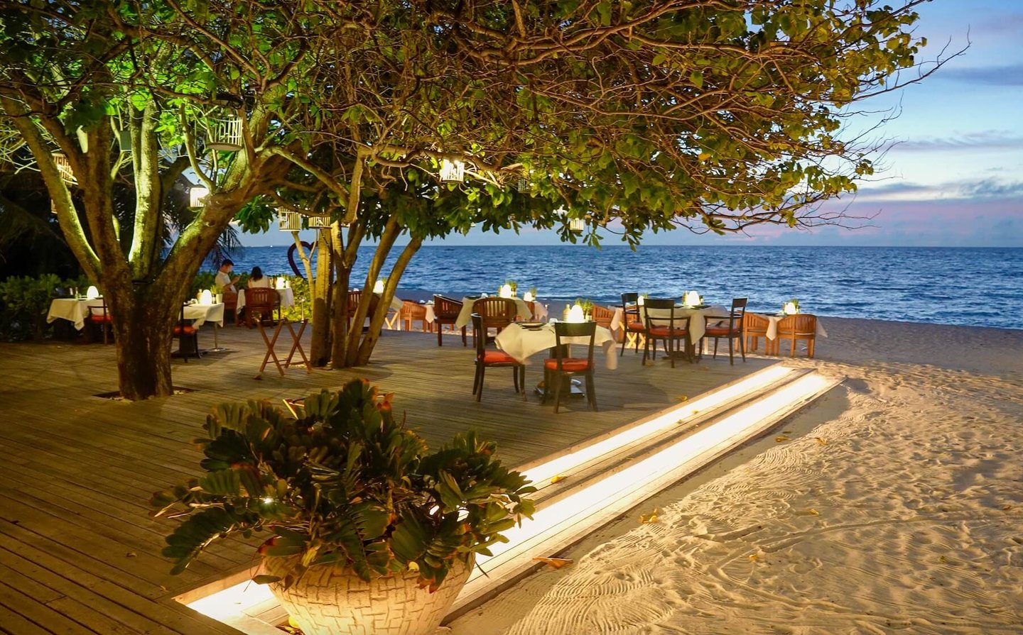 LUX South Ari Atoll Maldives beach dinner