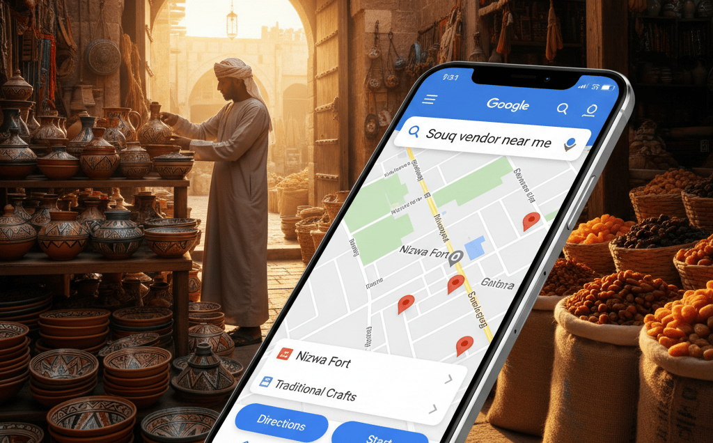 a person standing in front of a building with a map on it