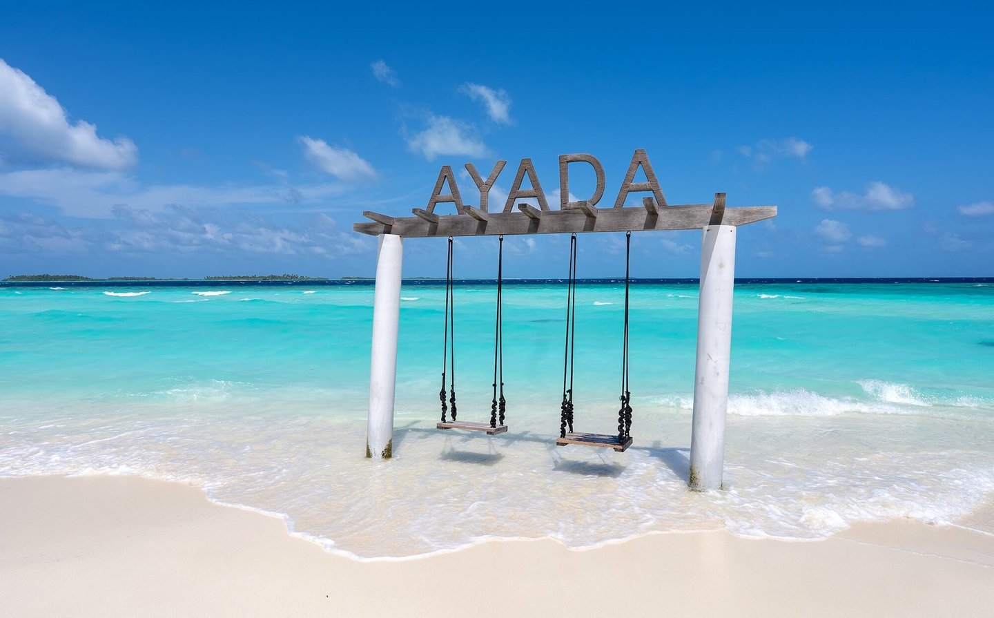 Ayada Maldives beach swings sign