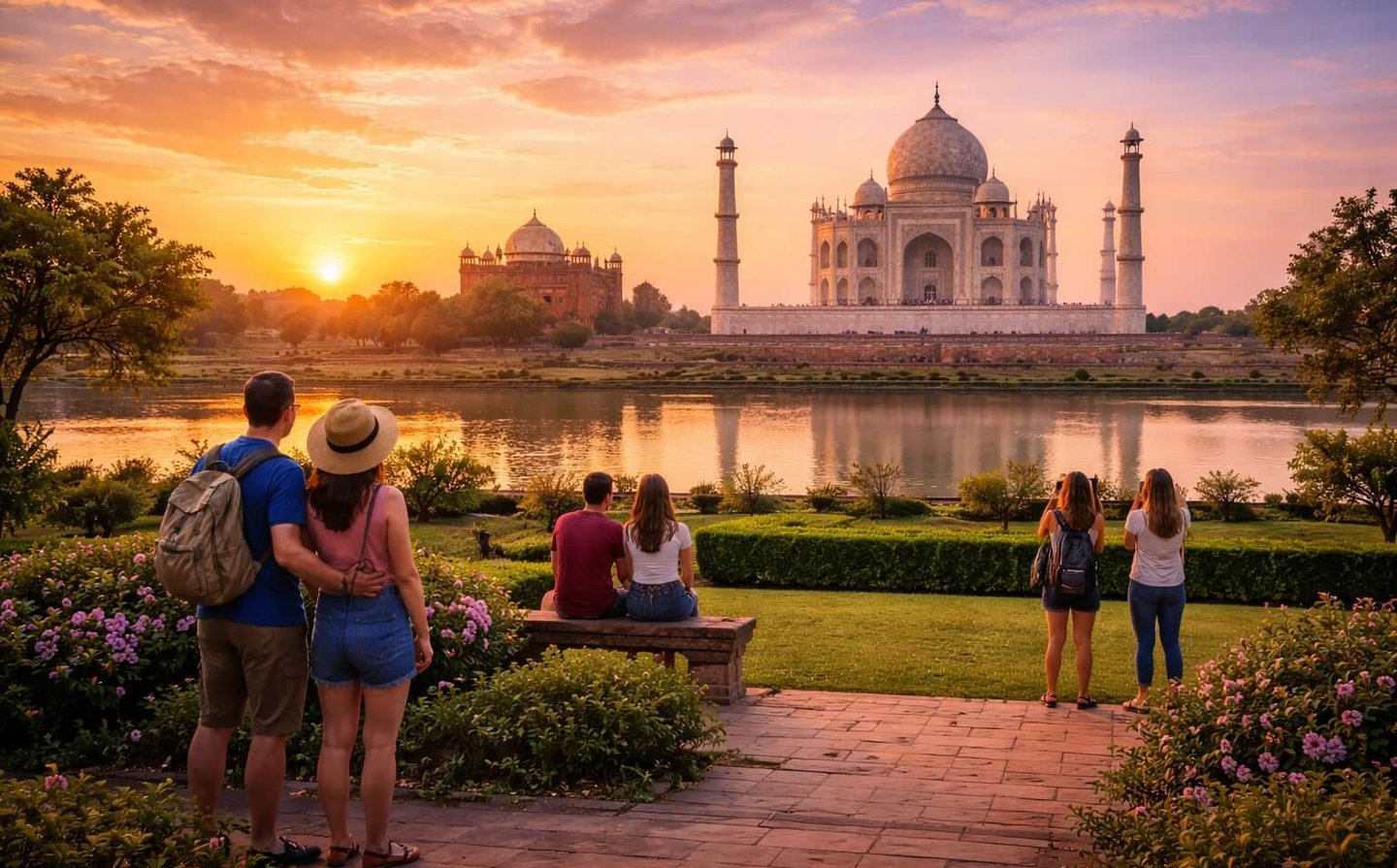 Mehtab Bagh in Agra for best view of Taj Mahal