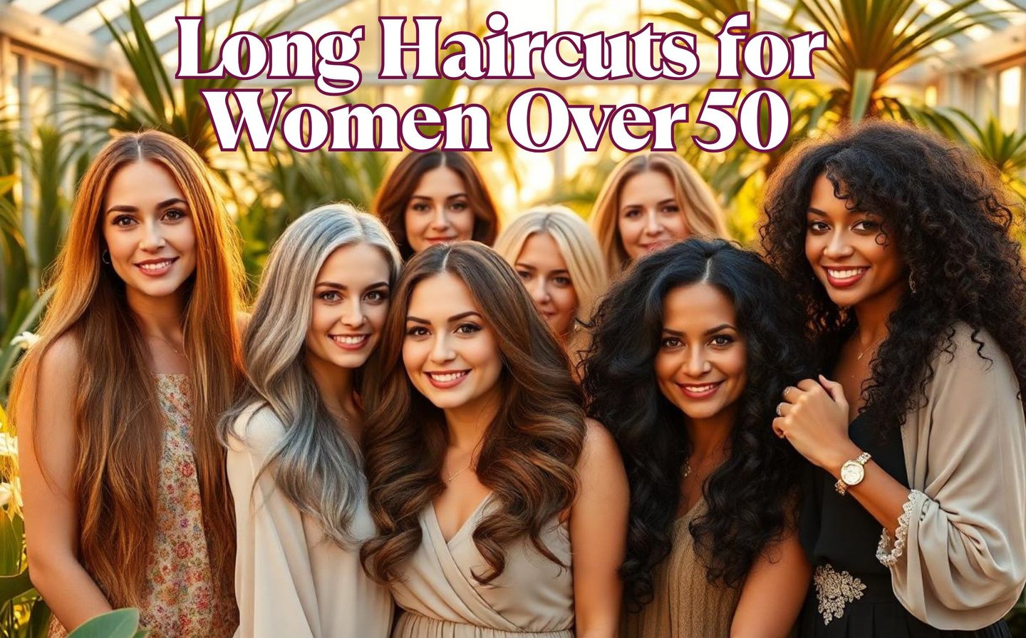a group of women who are all wearing long hair