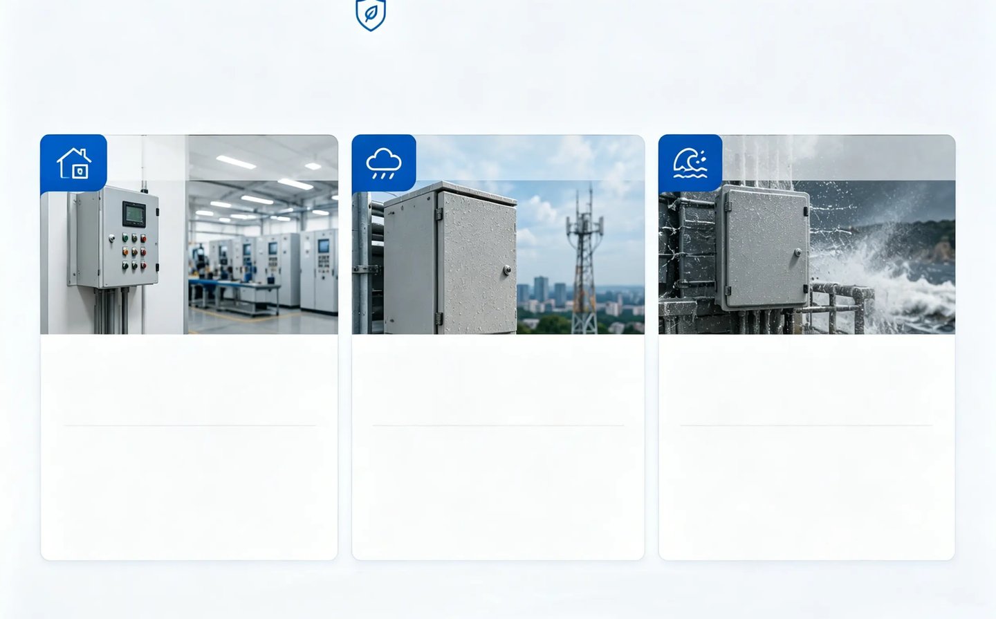 Durable weatherproof electrical enclosures protecting equipment in indoor, outdoor, and marine environments.