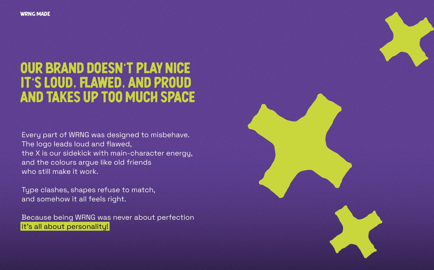 A purple text box explaining the WRNG branding