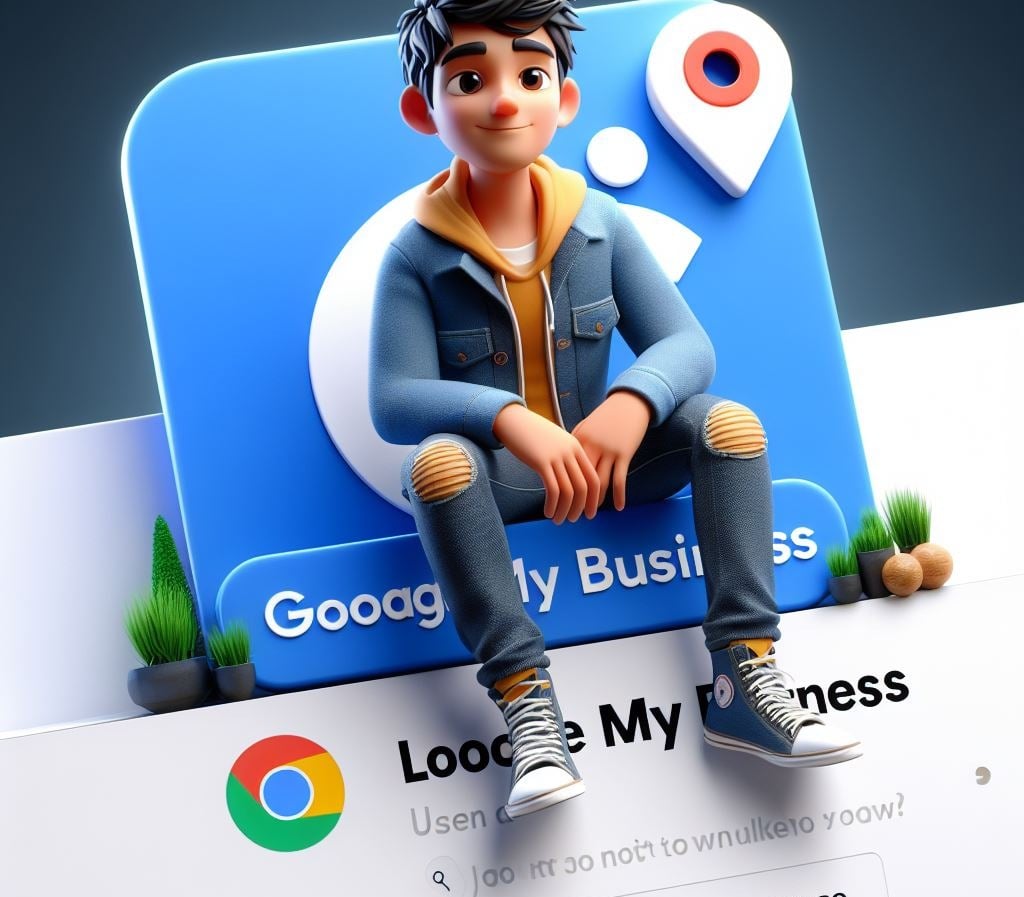 a man sitting on a bench with a google search engine