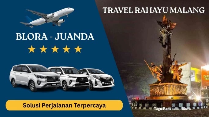 Travel Blora ke Juanda dari Travel Rahayu Malang pakai mobil Innova, Avanza putih
