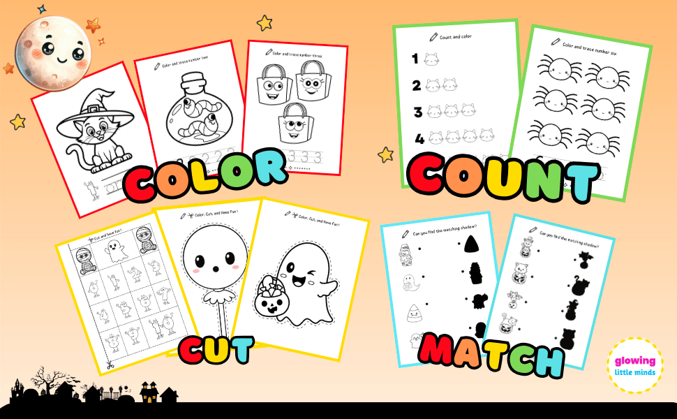 Color Count Cut and Match numbers Toddler Book