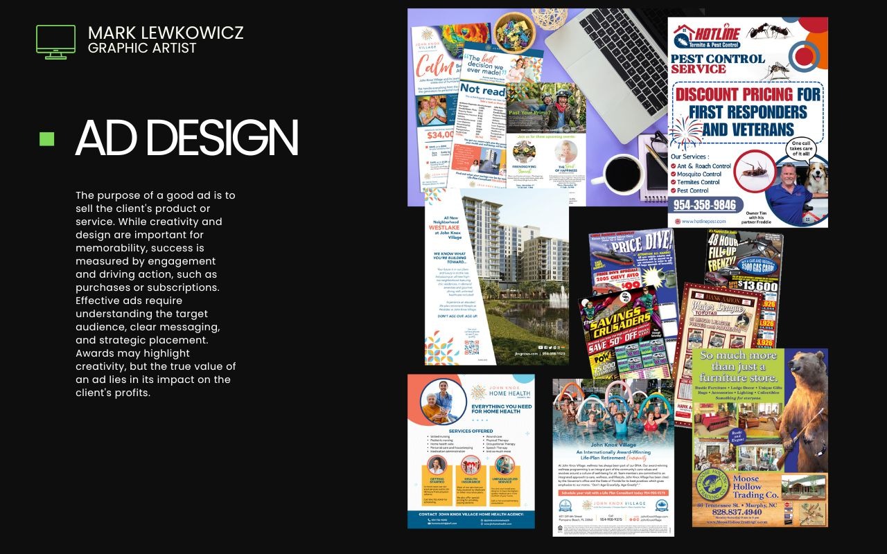 freelance ad design, magazine ads, print ads