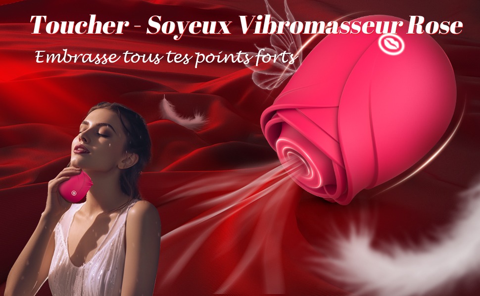 femme tient une rose