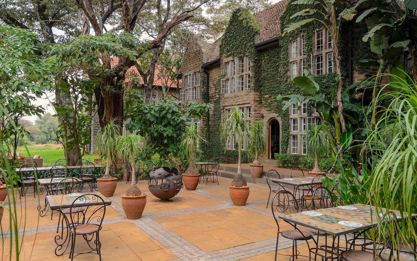 Giraffe Manor Kenya outdoor seating