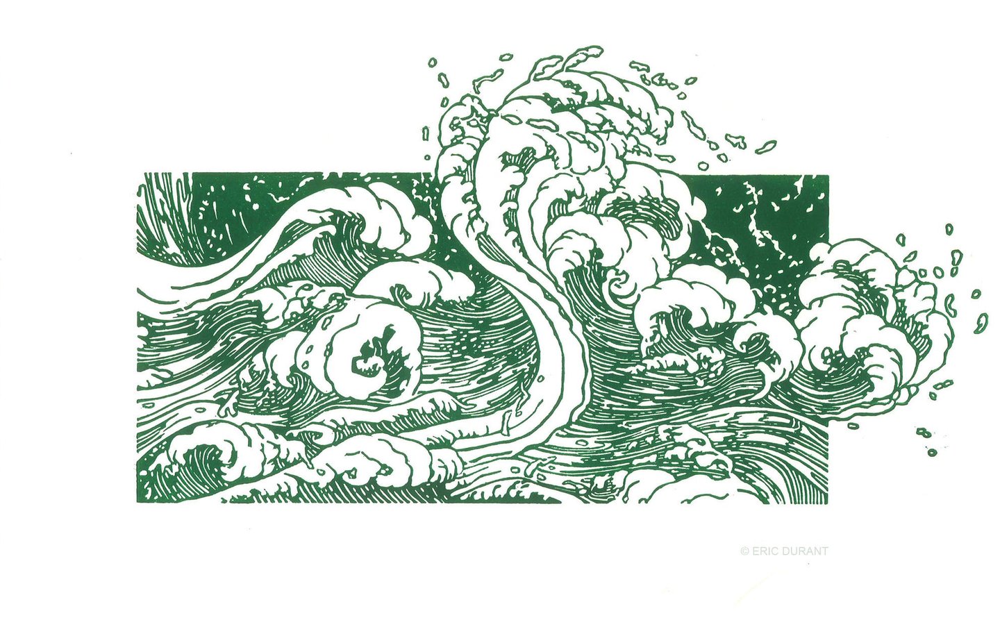Linogravure sur papier 30  × 42 cm - © Eric Durant