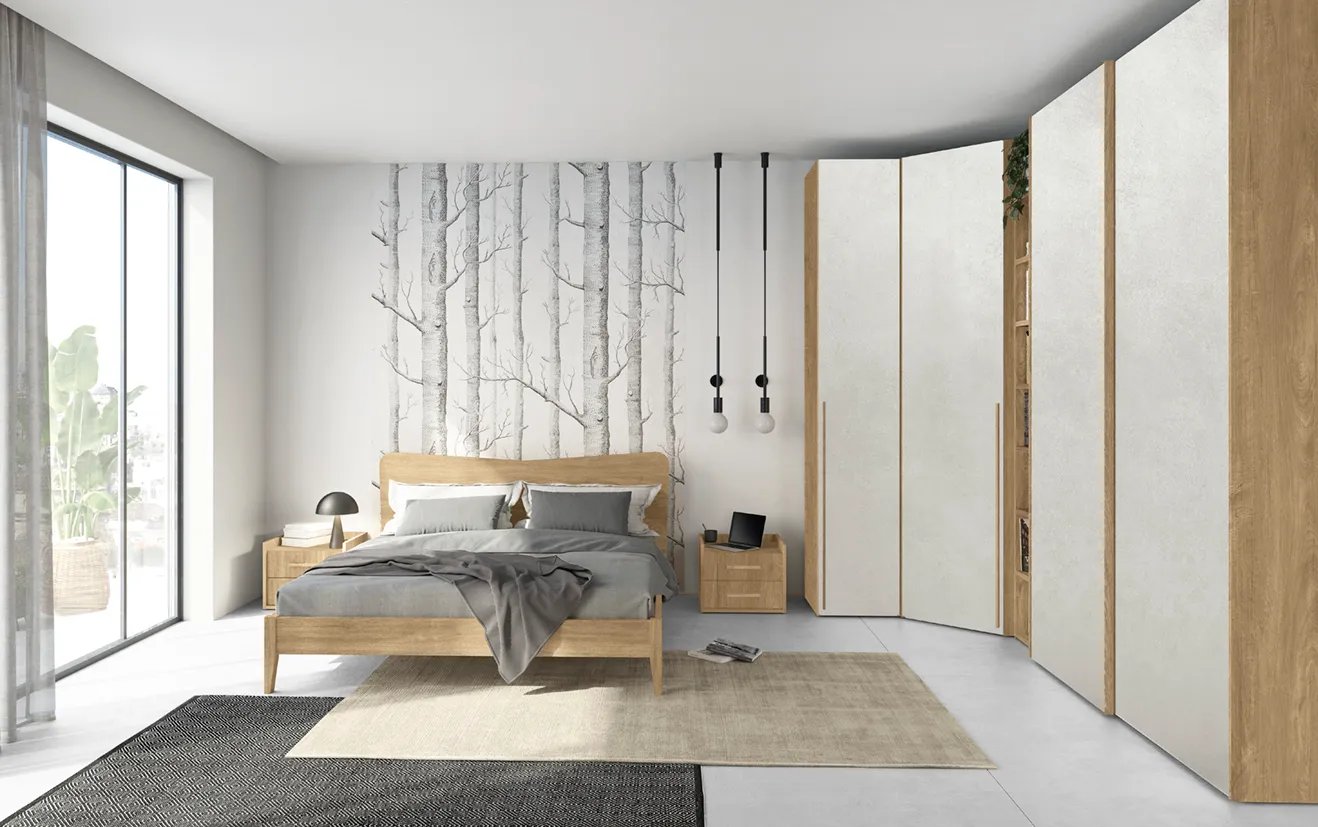 MazarakisArt: Ανοιγόμενη Ντουλάπα Δωματίου - Ανοιχτό Γκρι & Ξύλο