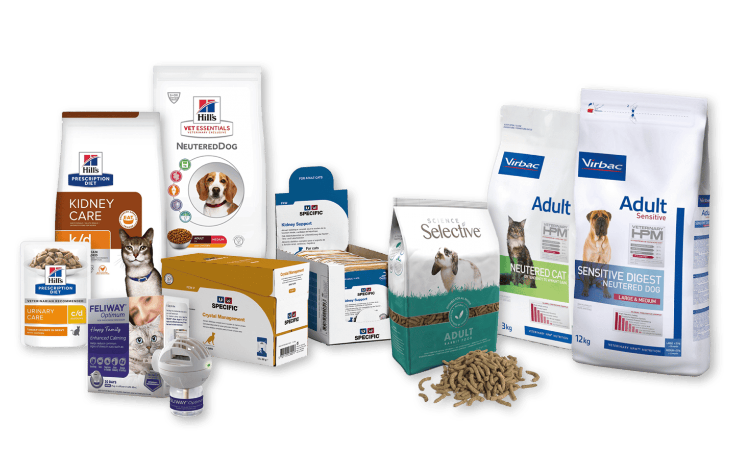 croquettes et produits vétérinaires de la boutique en ligne