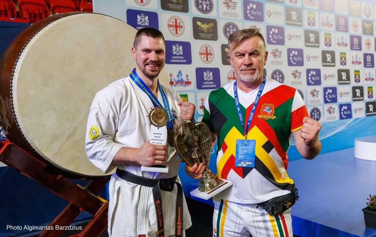 2026 m. Europos čempionatas Gruzija. III v. laimėtojas P. Žimantas su Mokytoju Vladimiru Silvaško