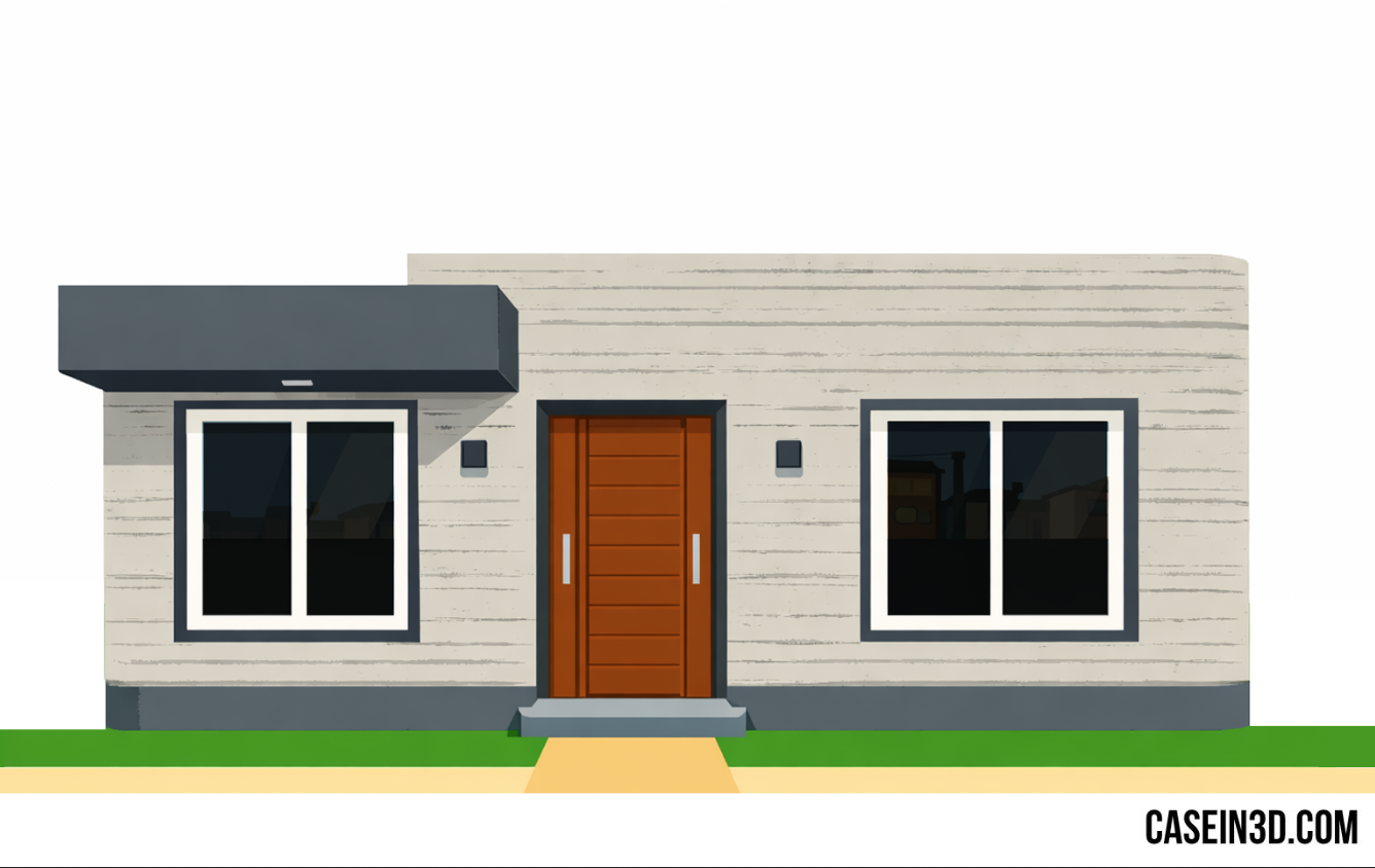 3D‑printed eco house in Angola built by Power2Build, with curved walls and green roof