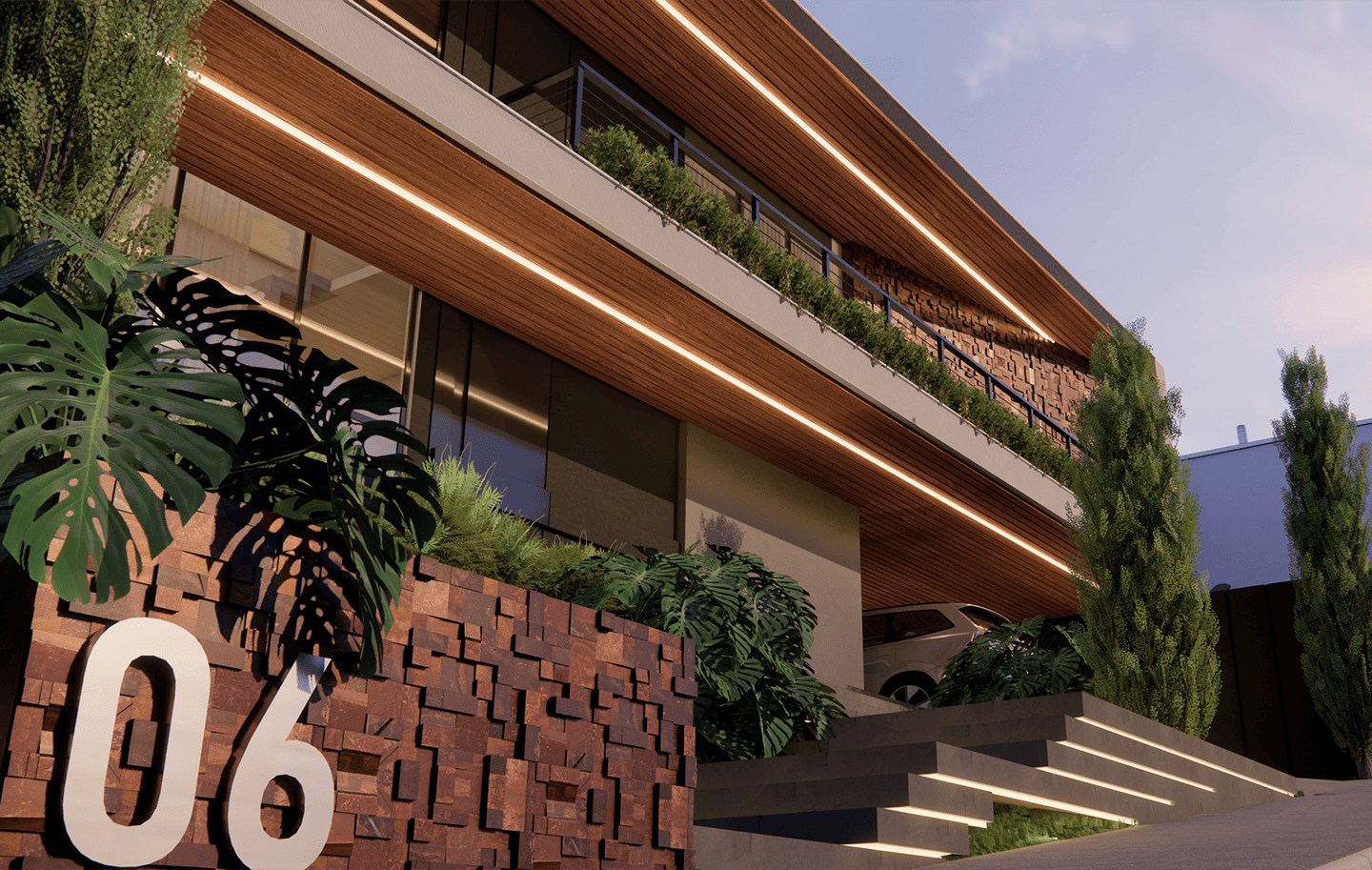 Casa duplex foi projetada para combinar funcionalidade e conforto.
