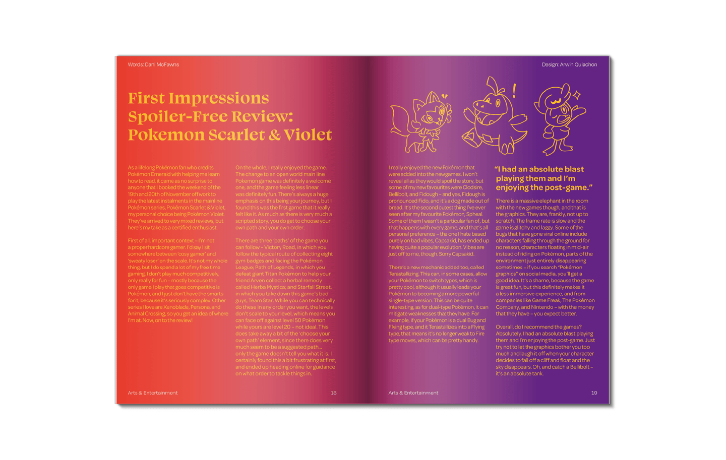 pokemon scarlet and violet review spread