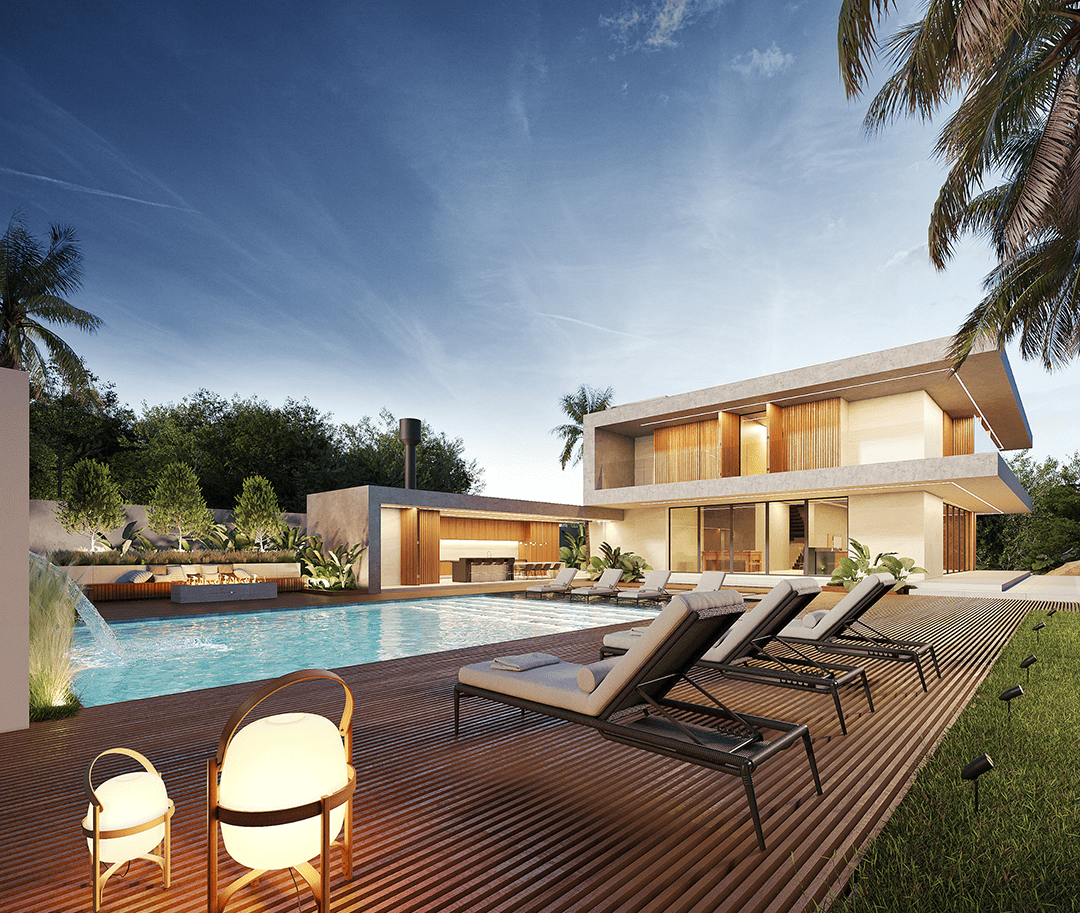 projeto de casa com Piscina grande